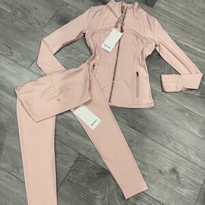 lululemon athletica Light Pink Jacket and Leggings Set size (8)